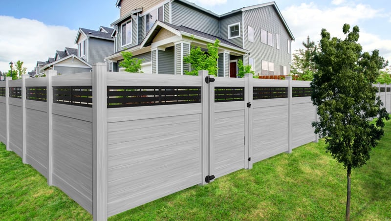 Vinyl Fencing With Boardwalk Decorative Screen Panel Topper